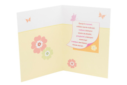 Karnet okazjonalny kartka z kopertą z życzeniami pomarańcz