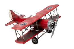 Replika niemieckiego zabytkowego samolotu z metalu czerwony